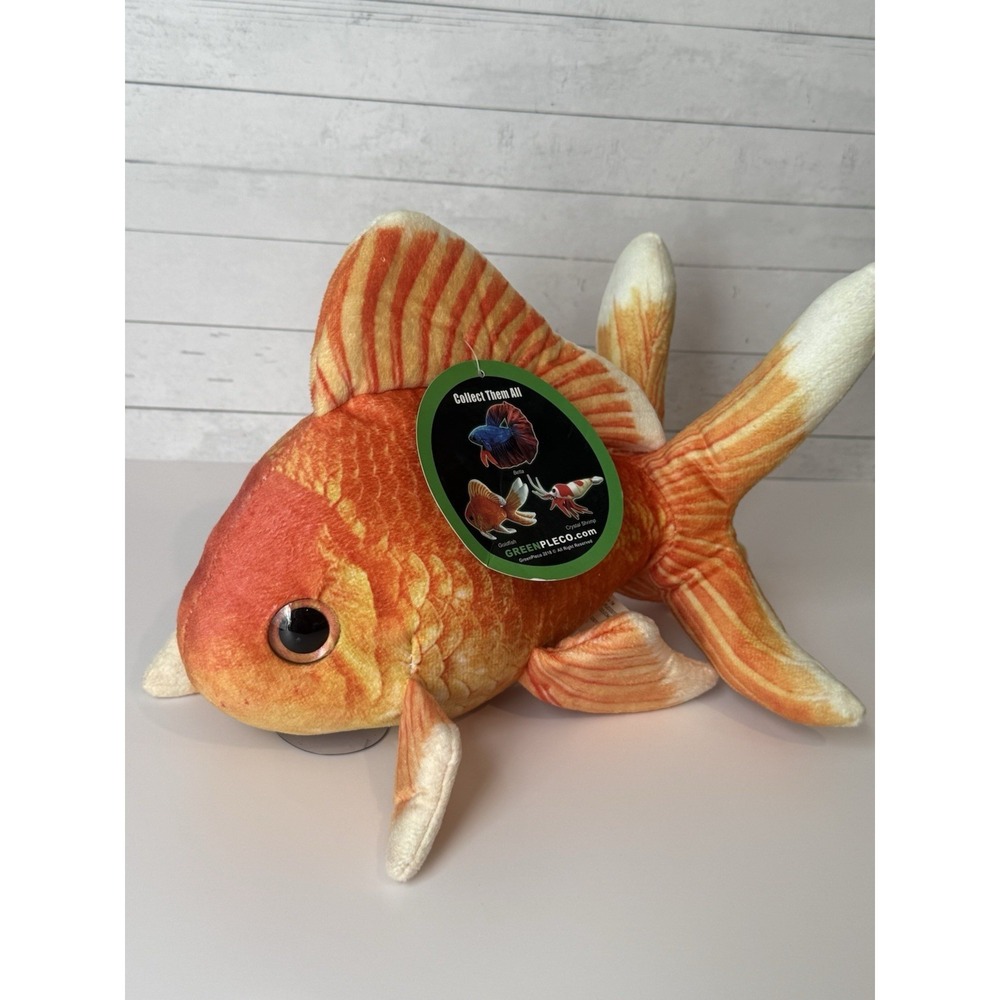 GreenPleco Goldfish Plush Stuffed Animal 12" Orange Aquarium - Picture 1 of 5
